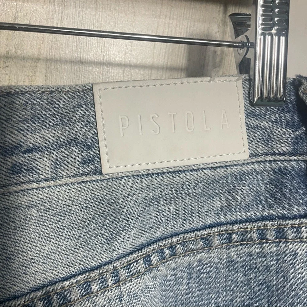 PISTOLA High Rise Alice Denim Midi Maxi Skirt Brooklyn Size 30 Raw‎ Hem Slit